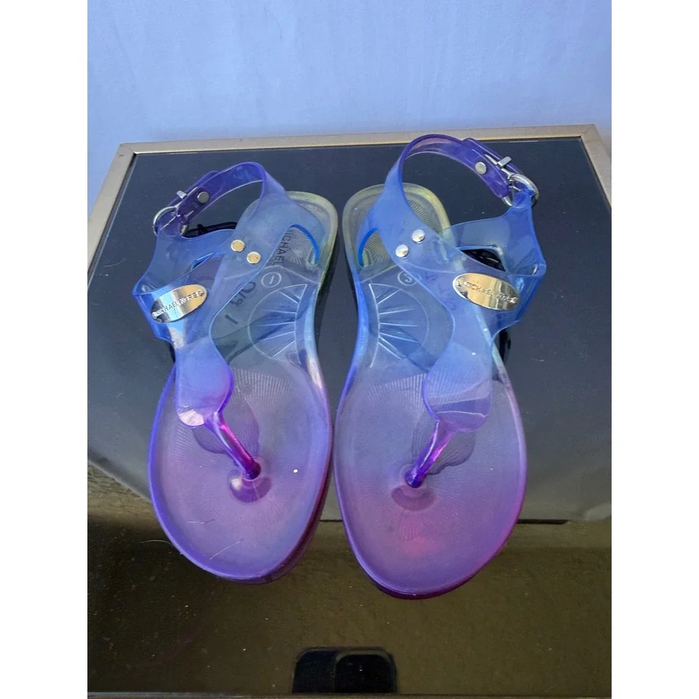 Michael Kors Kids Purple Ombre‎ Jelly Thong Sandals Buckle Strap Size 2
